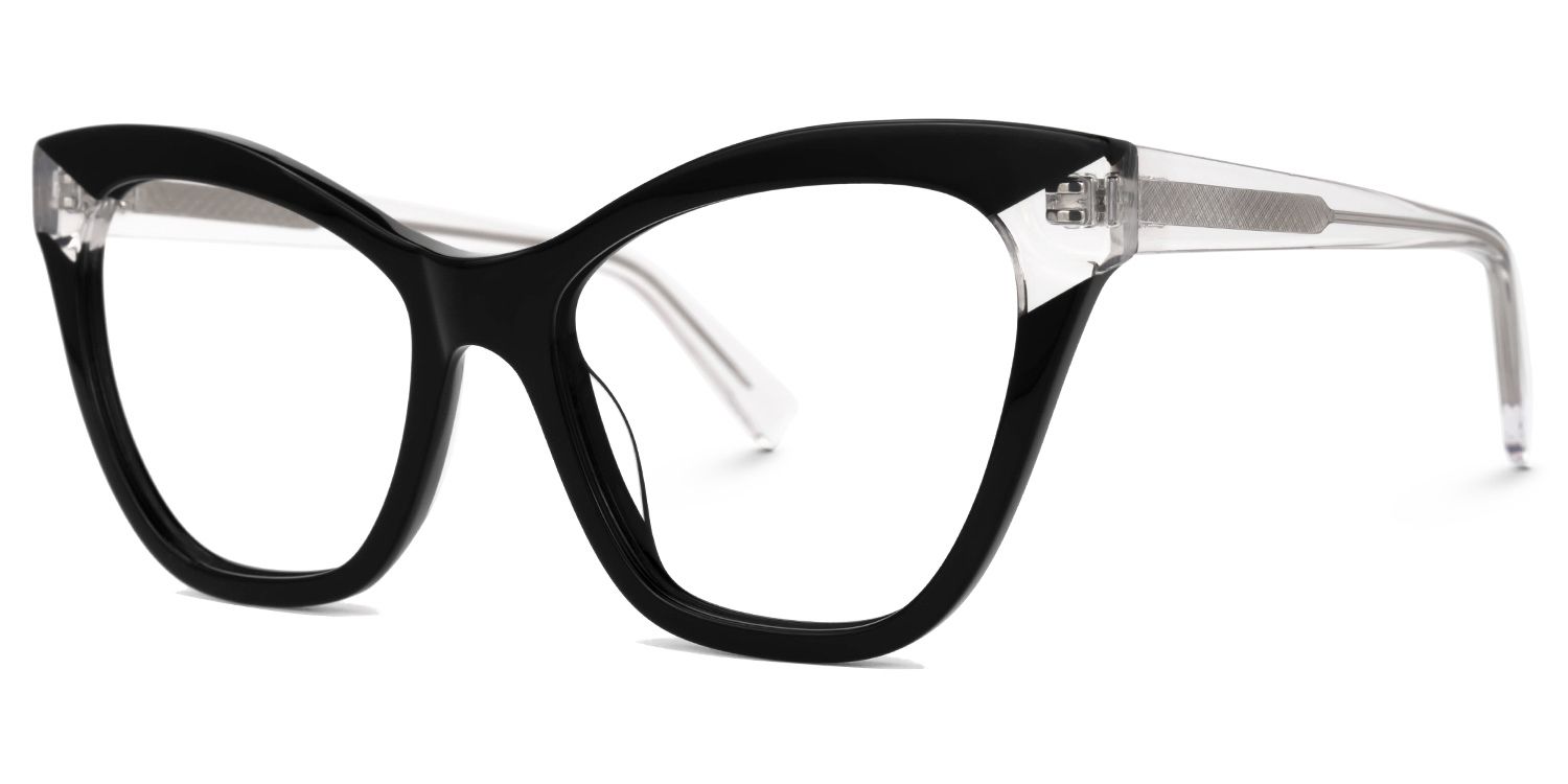 Butta - Cat Eye Black Eyeglasses | Vooglam Front View