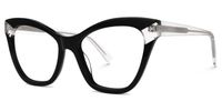 Butta - Cat Eye Black Eyeglasses | Vooglam Front View