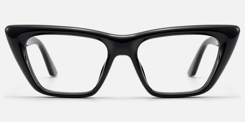 Meguro - Inflated Black Cat Eye Rx Glasses | Vooglam