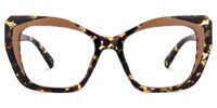 Faustyn - Cat Eye Brown/Tortoise Eyeglasses | Vooglam Angle View