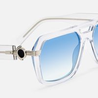Maverick - Clear Blue Aviator Sunglasses | Vooglam Design Details