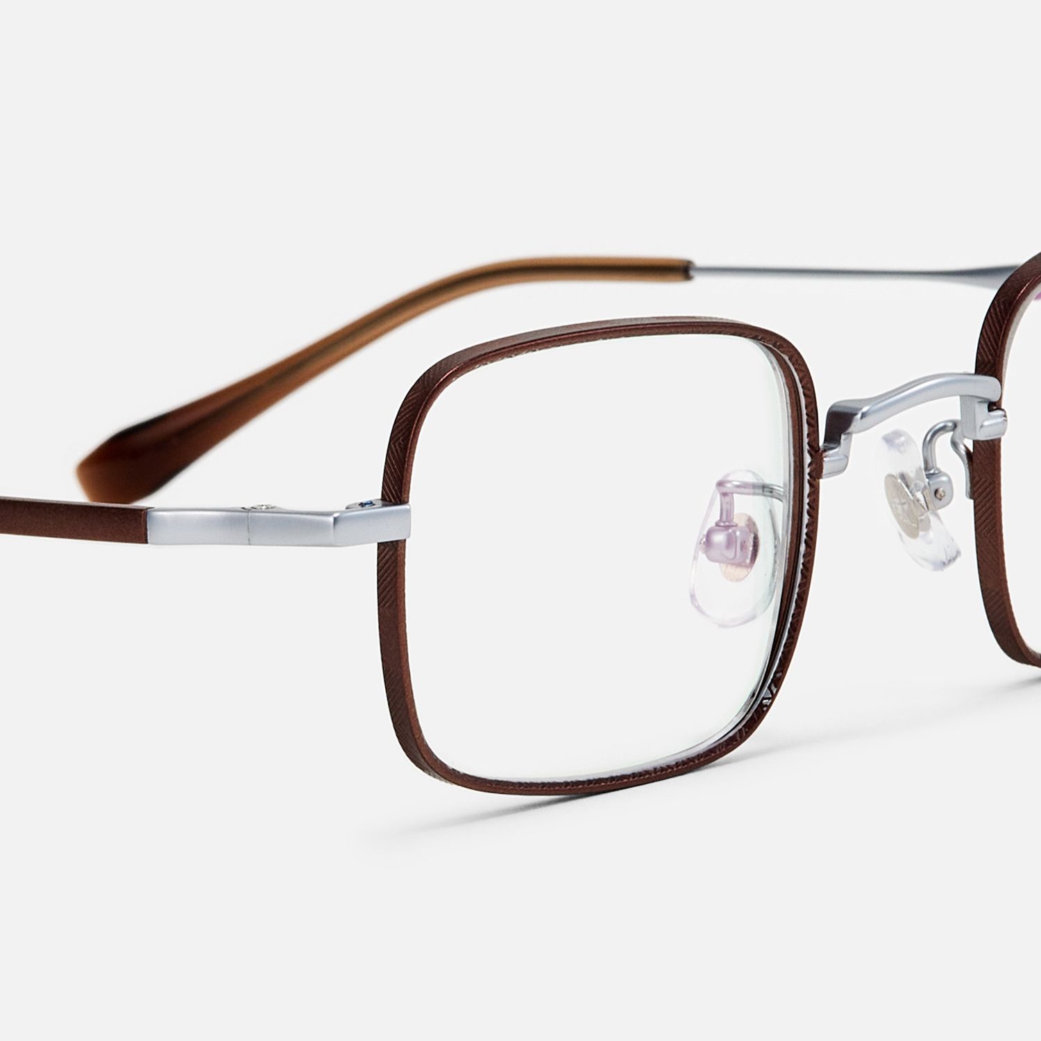 Arc - Square Brown Eyeglasses | Vooglam Design Details