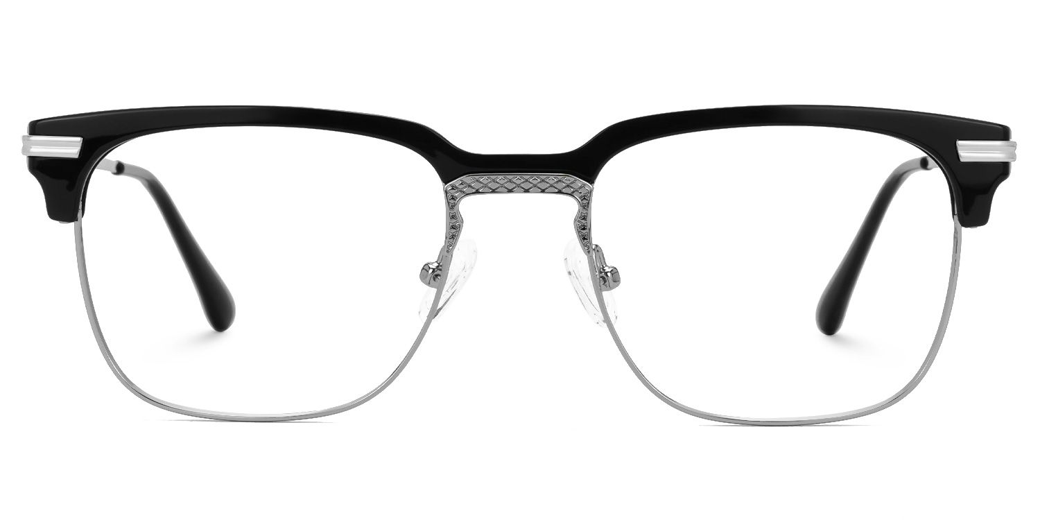 Fayruz - Browline Black Eyeglasses | Vooglam Angle View