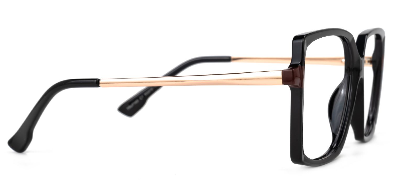 Ebru - Square Black Eyeglasses | Vooglam 4