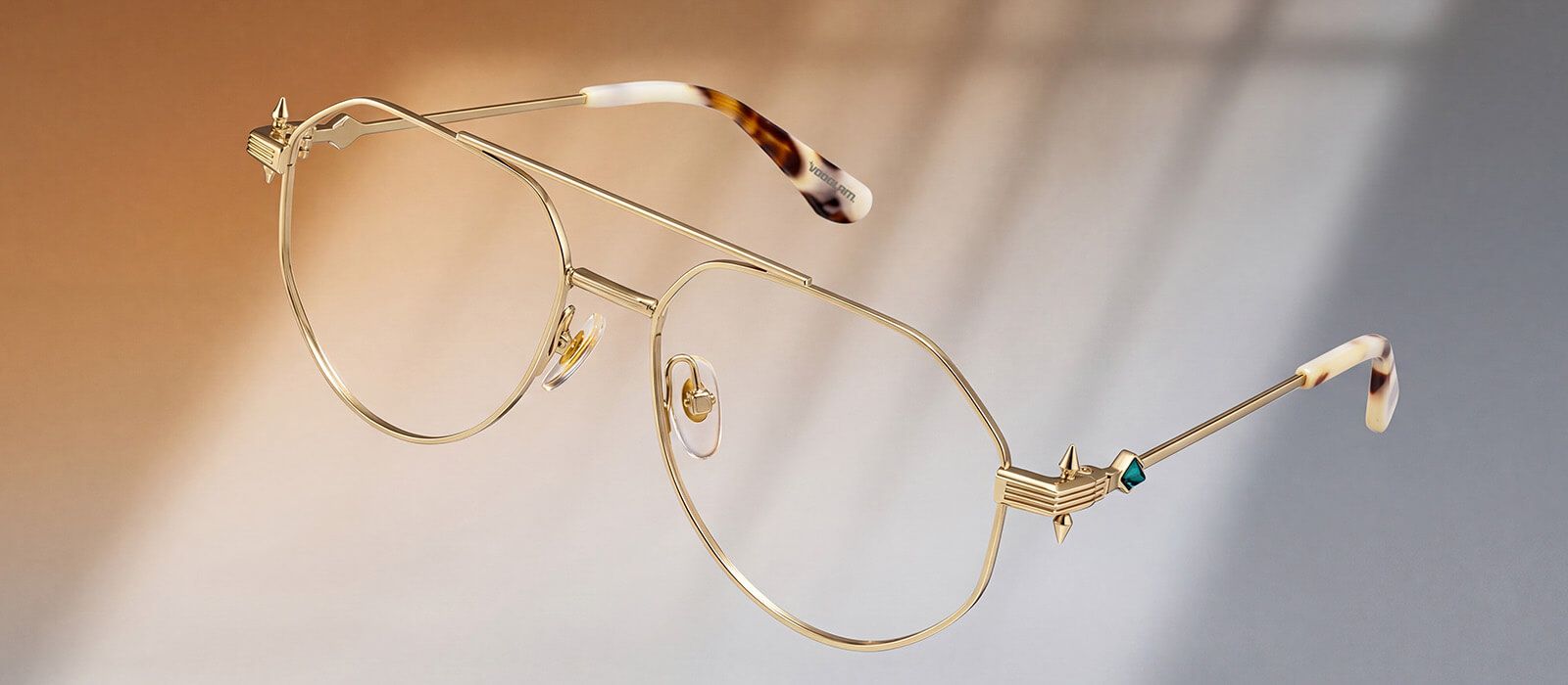 gold metal frames