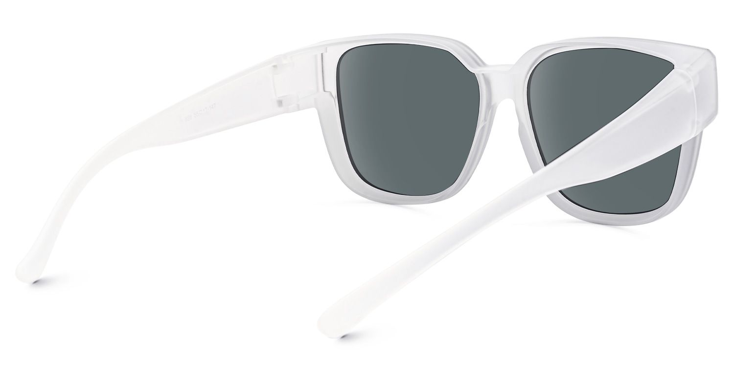 Macayle - Square White Fit Over Sunglasses | Vooglam Side View
