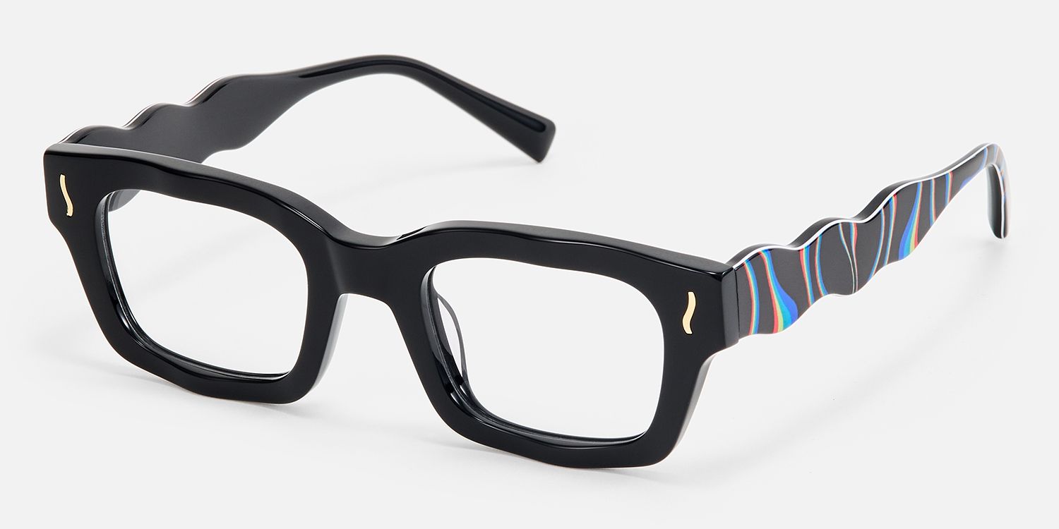 Wave - Cat Eye Black Eyeglasses | Vooglam Front View
