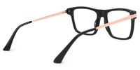 Elkie - Rectangle Black Eyeglasses | Vooglam Side View