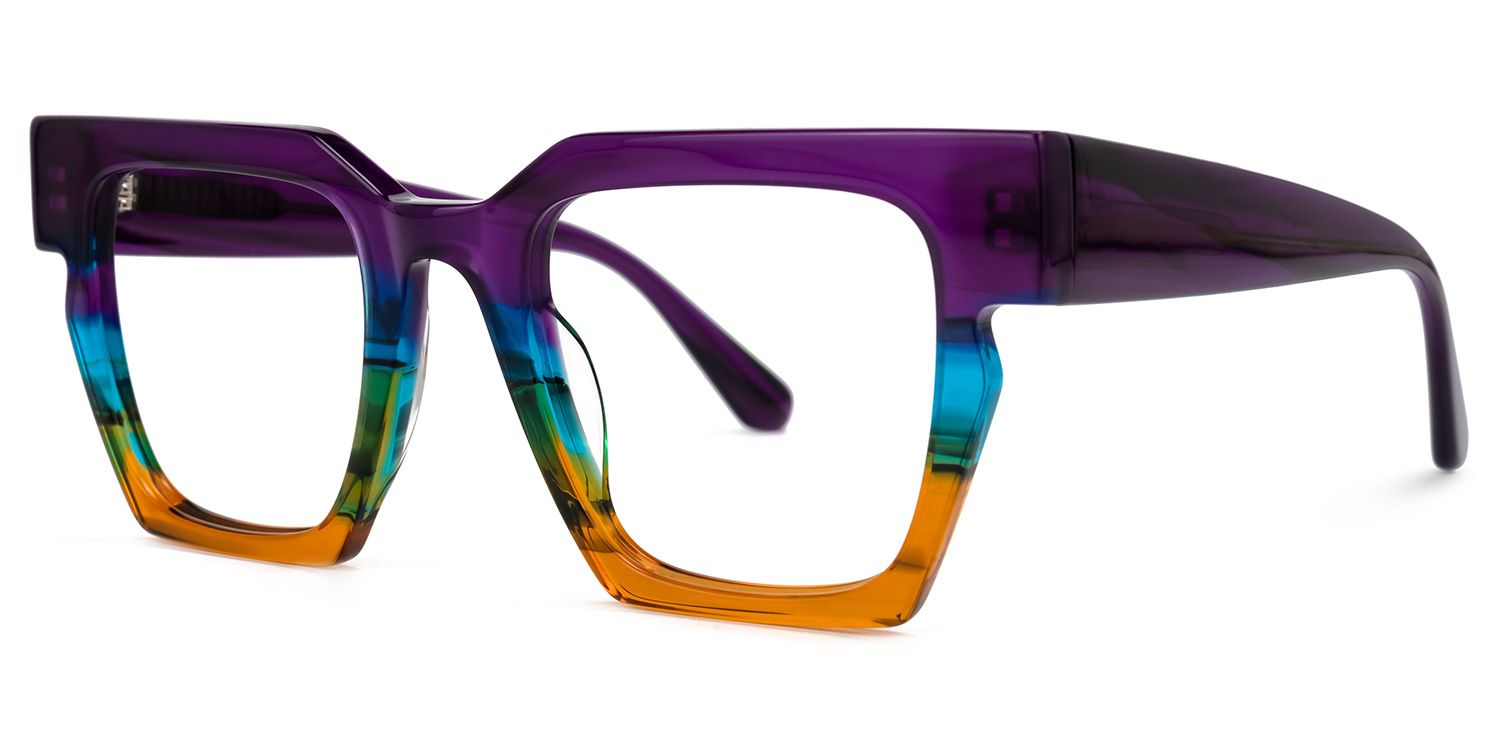 Ekanta - Square Multicolor Eyeglasses | Vooglam Front View