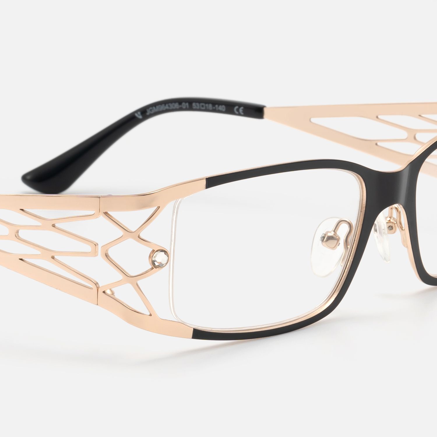 Rainey - Rectangle Two-tone Eyeglasses | Vooglam Design Details