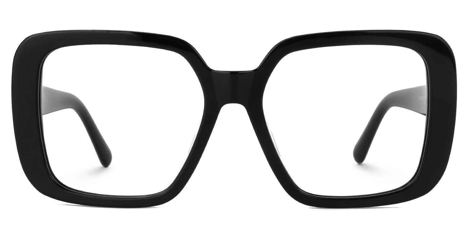 Emiliya - Square Black Eyeglasses | Vooglam Angle View