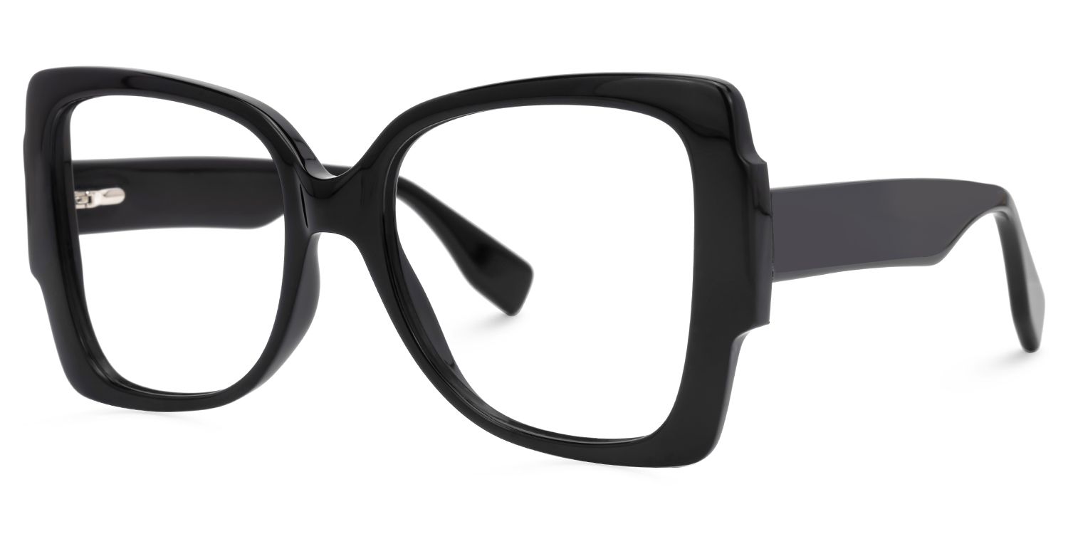 Elisaria - Butterfly Black Eyeglasses by Vooglam - Front View