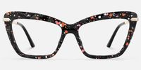 Annie - Rectangle Black Eyeglasses | Vooglam Angle View