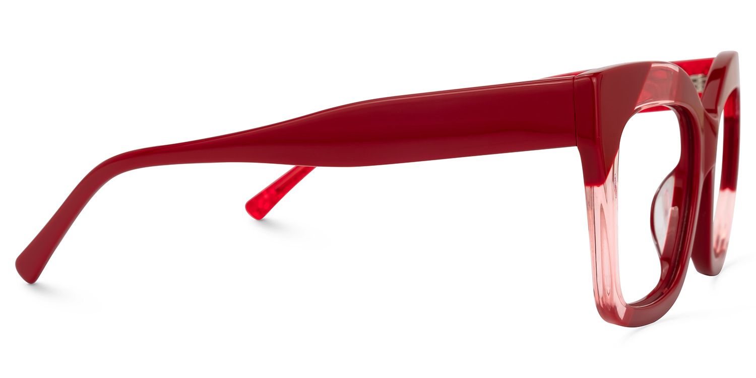 Terrie - Square Red Eyeglasses | Vooglam 4