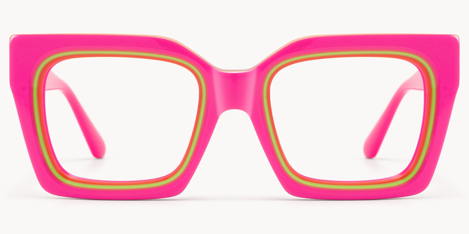 Trance - Square Pink Eyeglasses - 1
