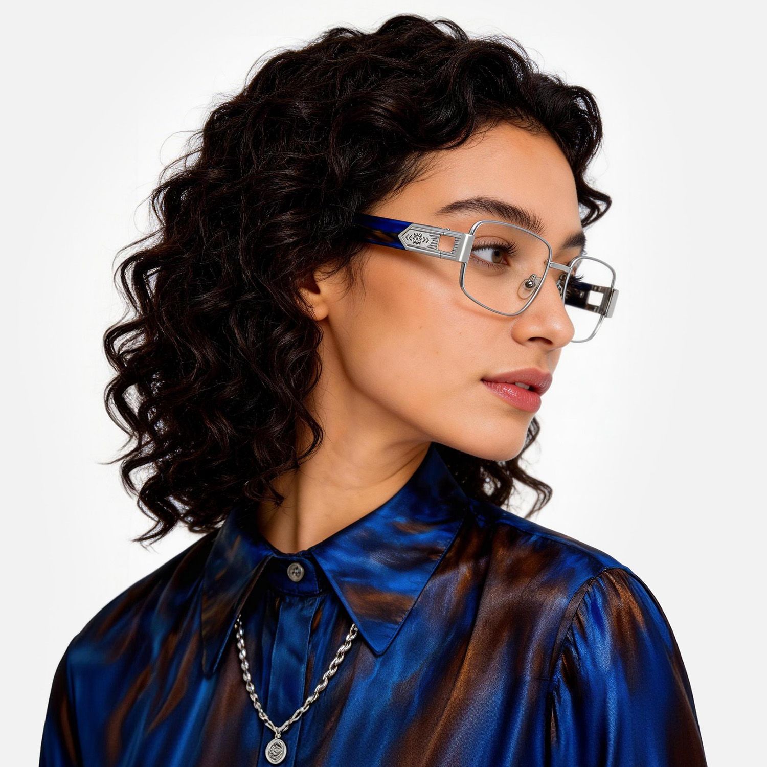 Explore the design story of Cypher - Rectangle Silver Eyeglasses | Vooglam