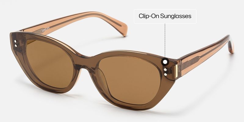 Cicely - Champagne Cat Eye Sunglasses | Vooglam