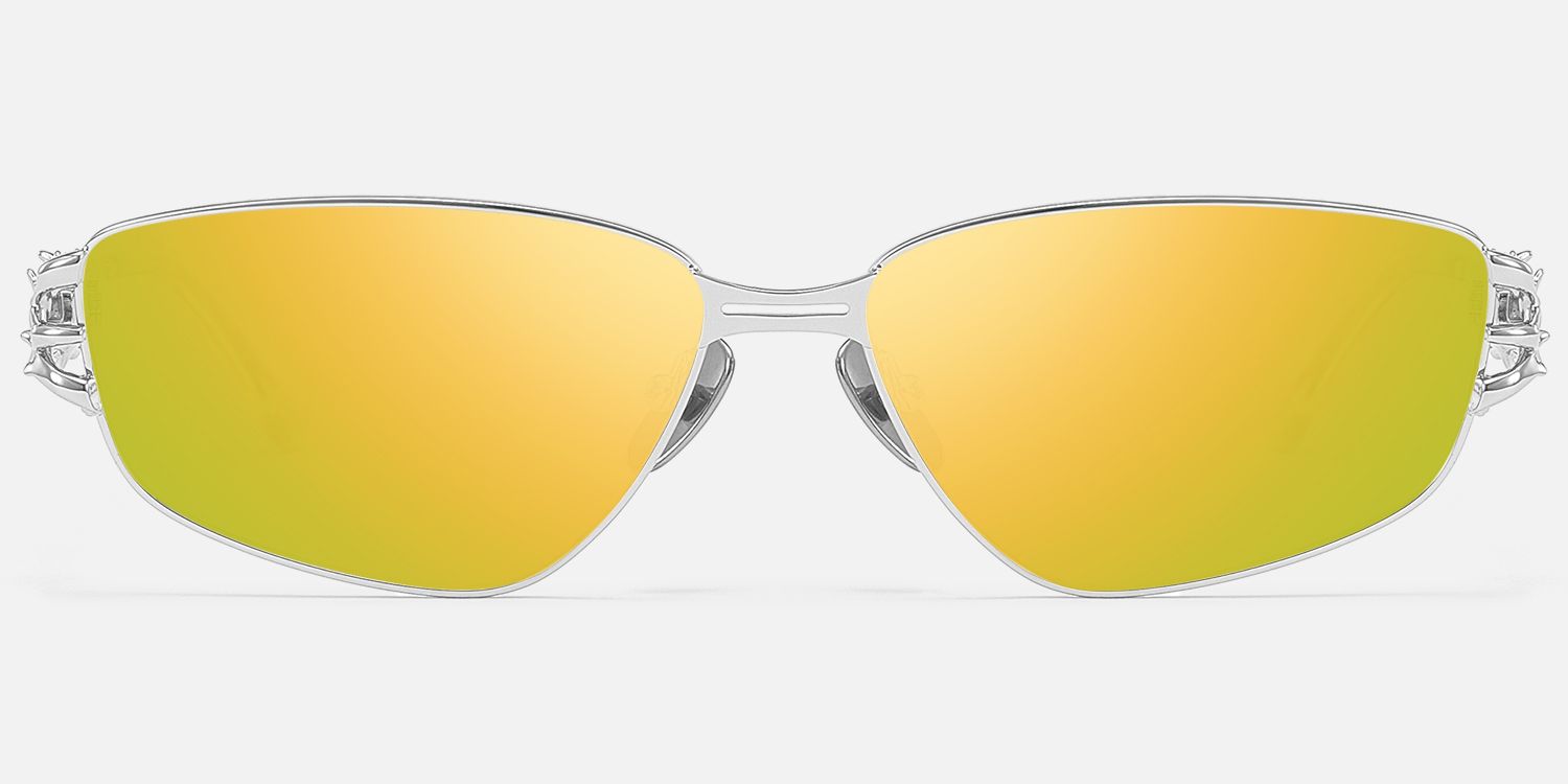 Spine - Silver Light Blue Tint Sunglasses | Vooglam Angle View