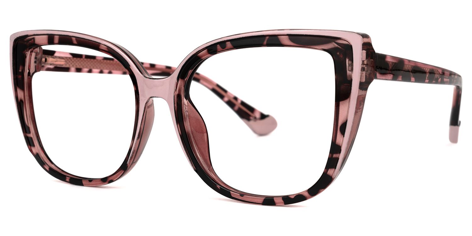 Darena - Cat Eye Pink/Tortoise Eyeglasses | Vooglam Front View