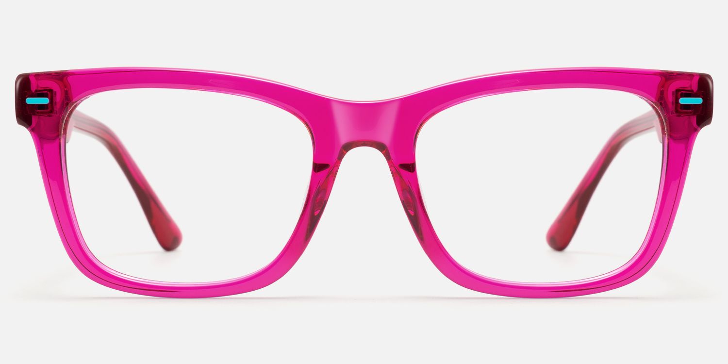 Ether - Square Purple Eyeglasses | Vooglam Angle View
