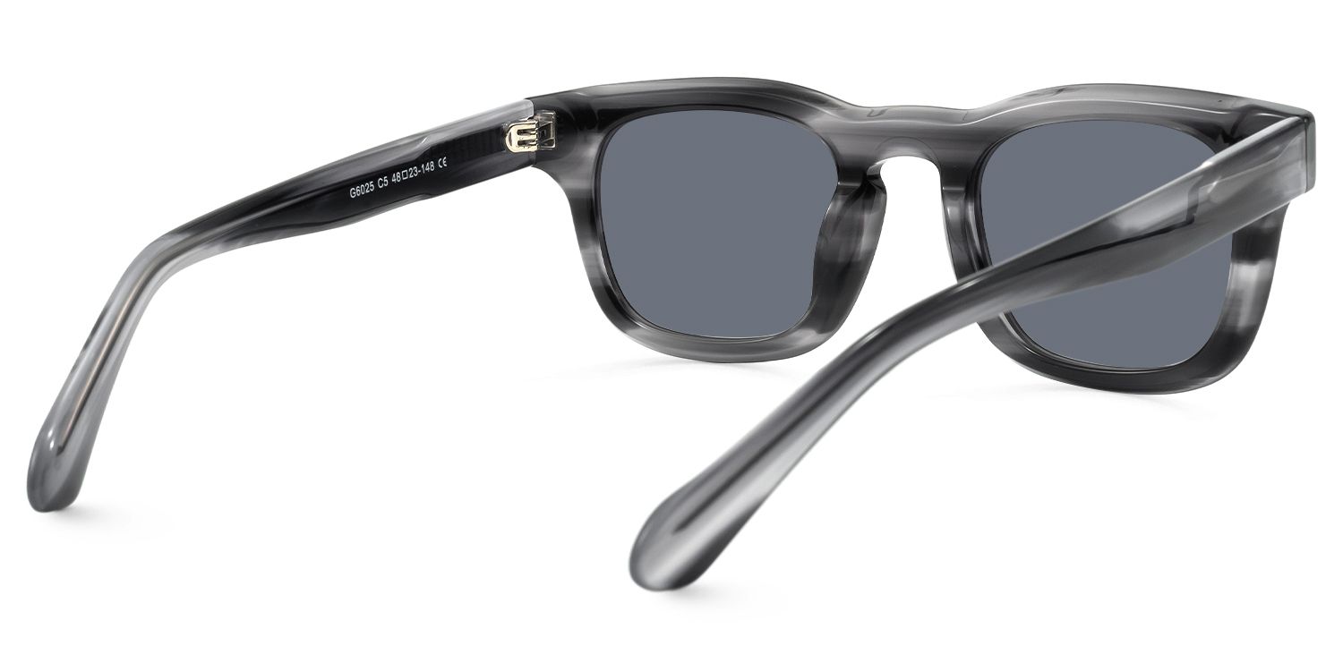 Brovia - Square Grey Sunglasses | Vooglam Side View