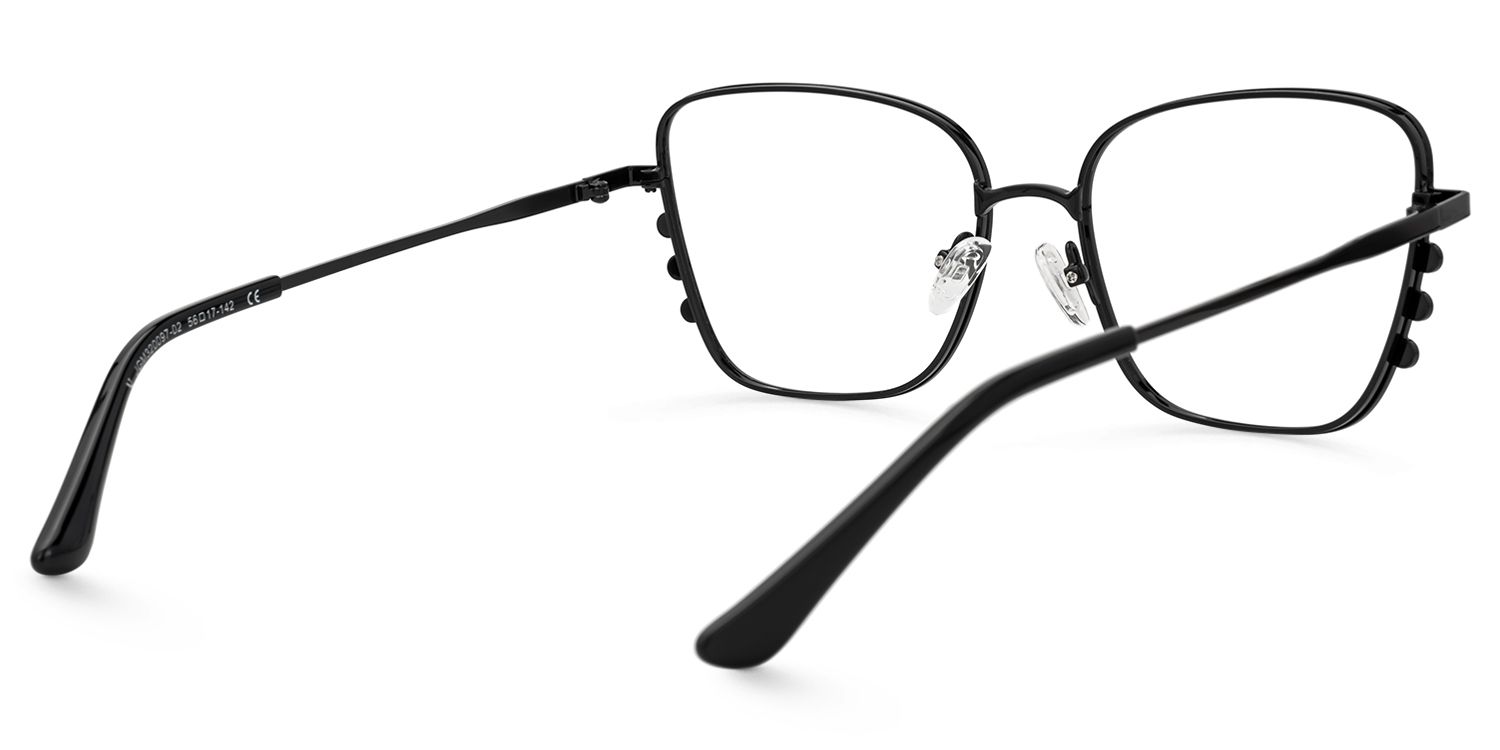 Hallam - Square Black Eyeglasses | Vooglam Side View