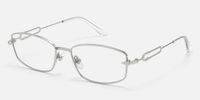 Bladework - Rectangle Silver Eyeglasses | Vooglam Front View