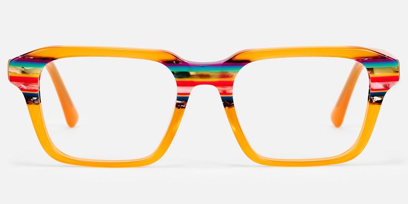 Nanda - Square Orange Eyeglasses