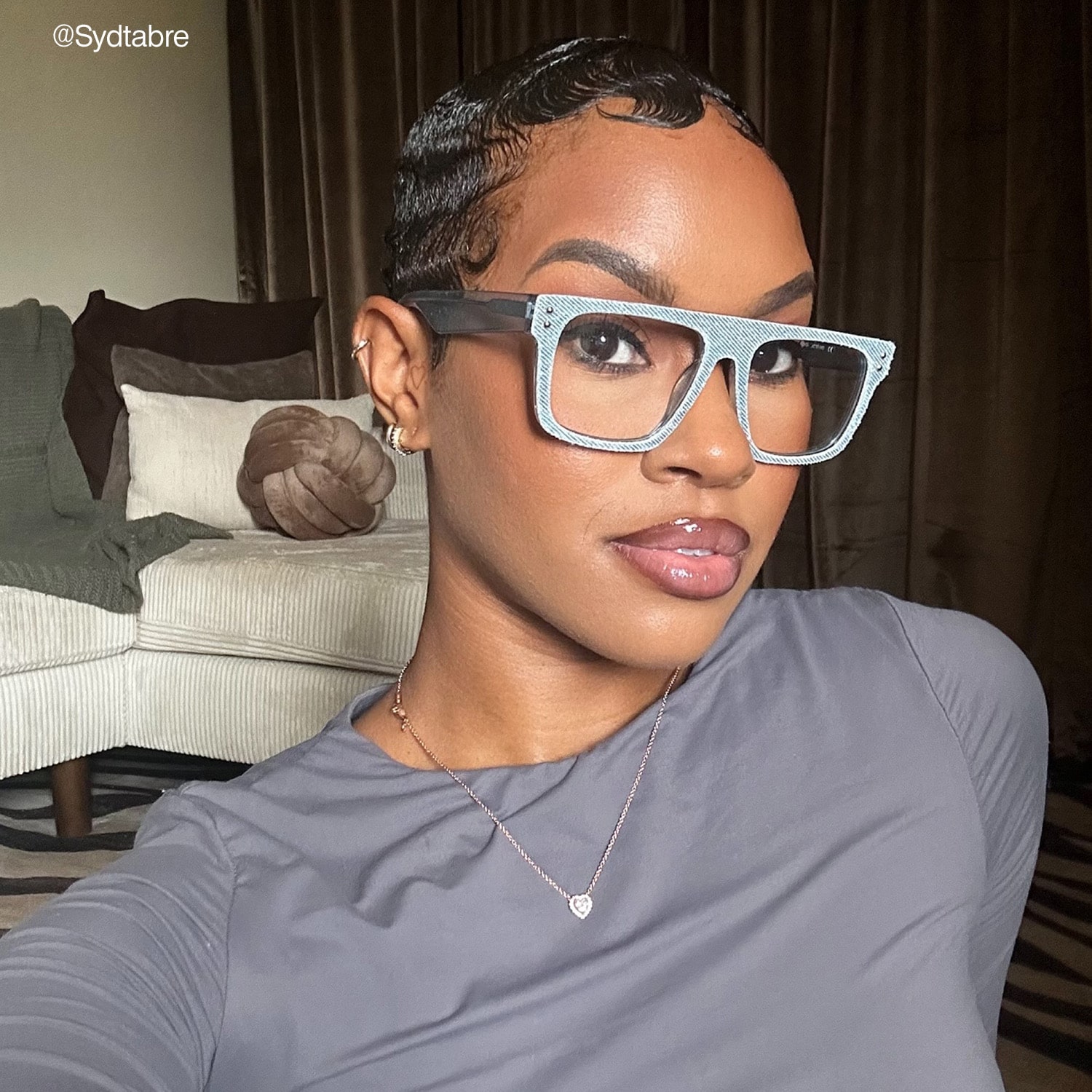 Najinca - Rectangle Blue Eyeglasses