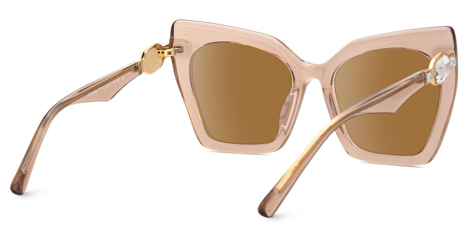 Feliciana - Cat Eye Champagne Sunglasses | Vooglam Side View