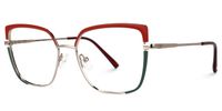 Deandre - Square Black/Red Eyeglasses | Vooglam Front View