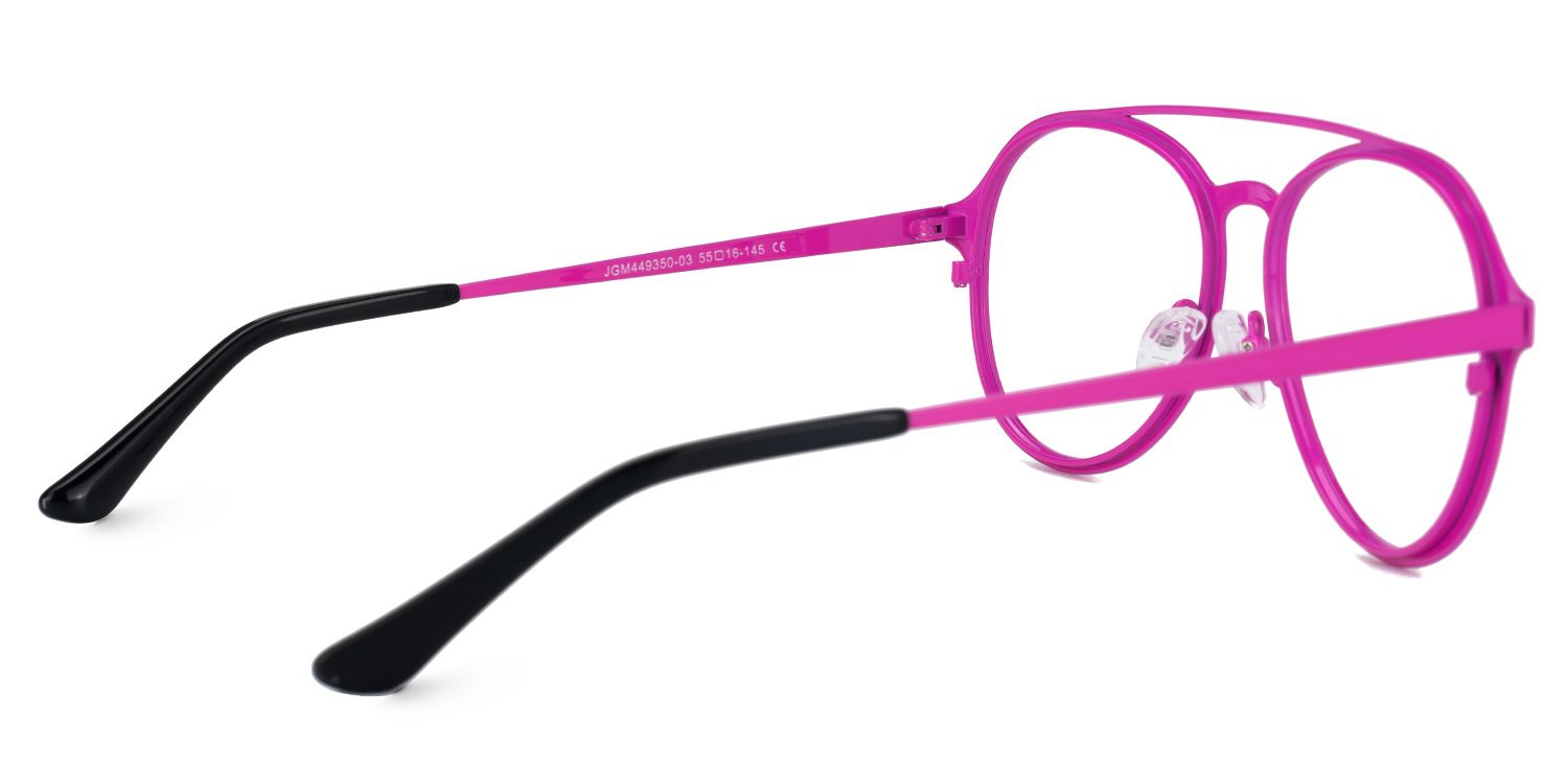 Ellasyn - Aviator Pink Eyeglasses | Vooglam Side View