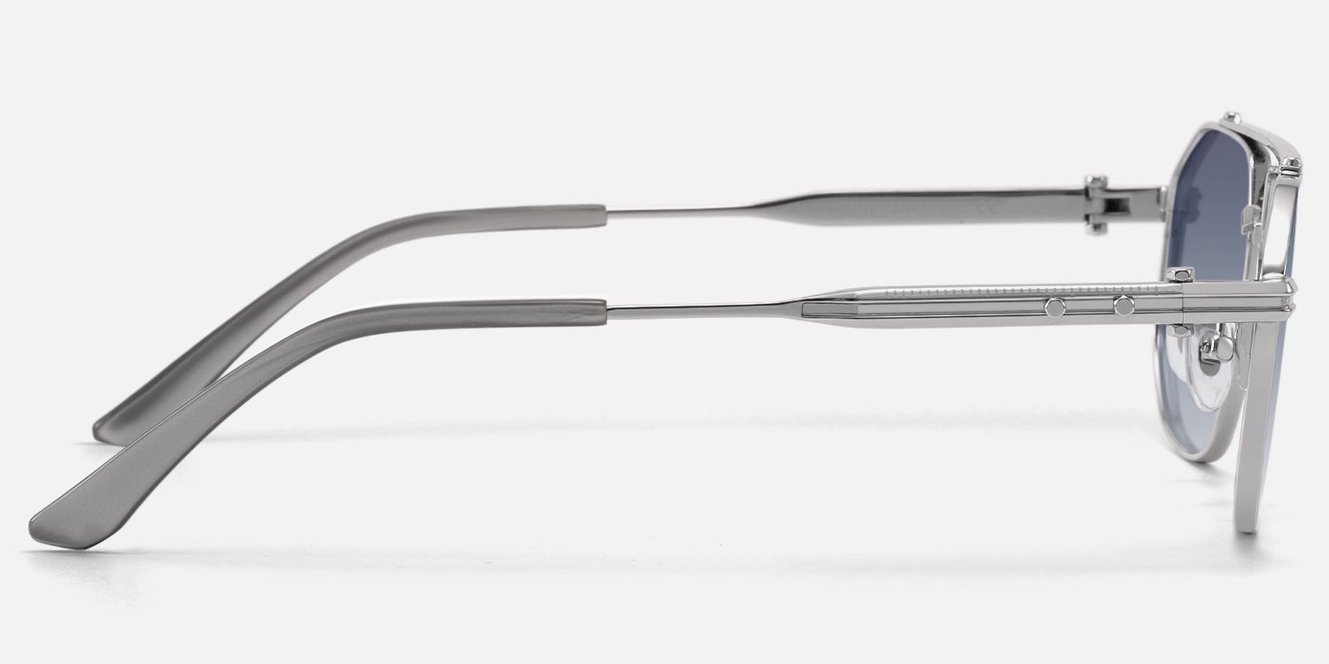 Ando - Light Gunmetal Gradient Gray Sunglasses | Vooglam Side View