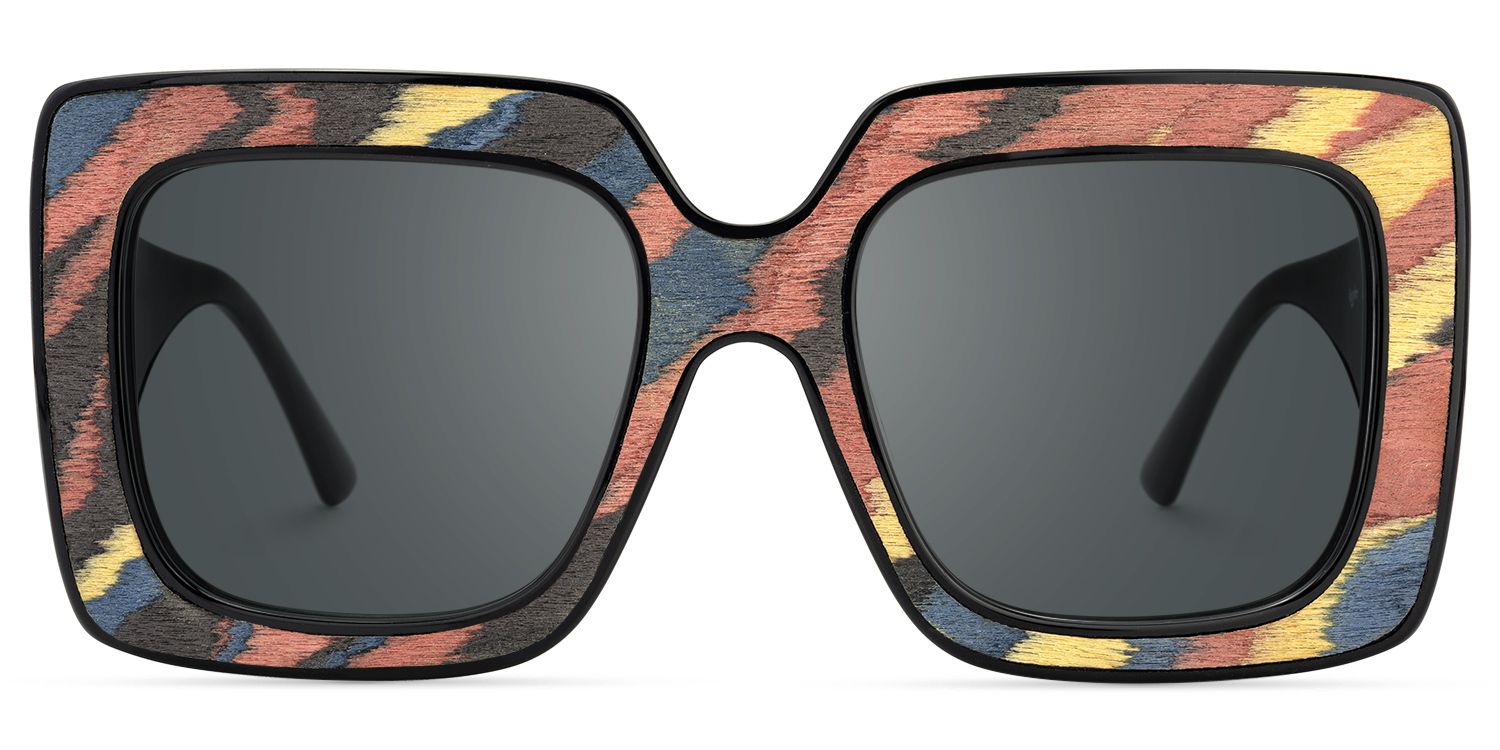 Pacifica - Square Multicolor Sunglasses by Vooglam - Angle View