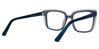 Denim - Rectangle Blue Eyeglasses | Vooglam Side View