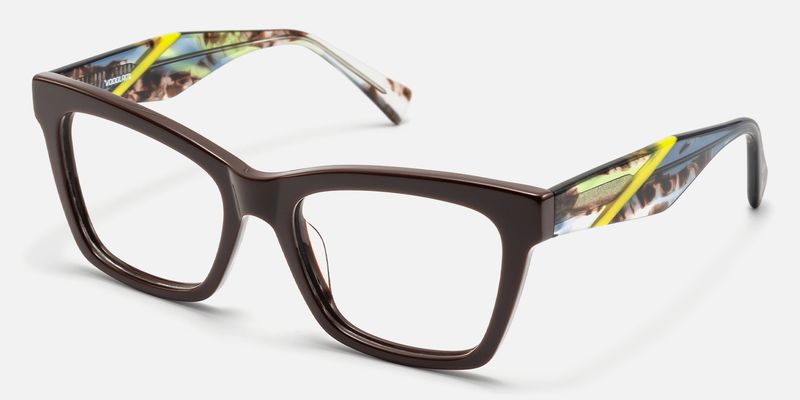 Vibranium - Rectangle Brown Eyeglasses