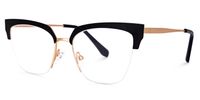 Adelheid - Browline Black Eyeglasses | Vooglam Front View