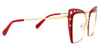 Afrim - Square Red Eyeglasses | Vooglam