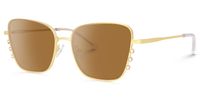 Hallam - Square Gold Sunglasses | Vooglam Front View