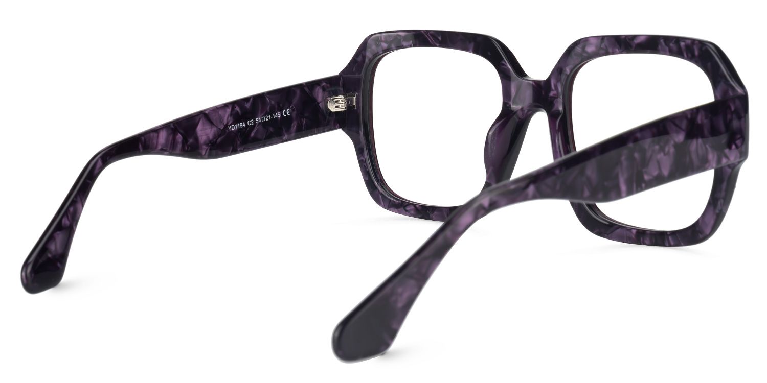 Paz - Square Purple Eyeglasses | Vooglam Side View