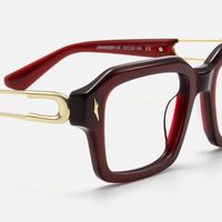 Blindspot - Square Red Eyeglasses | Vooglam Design Details