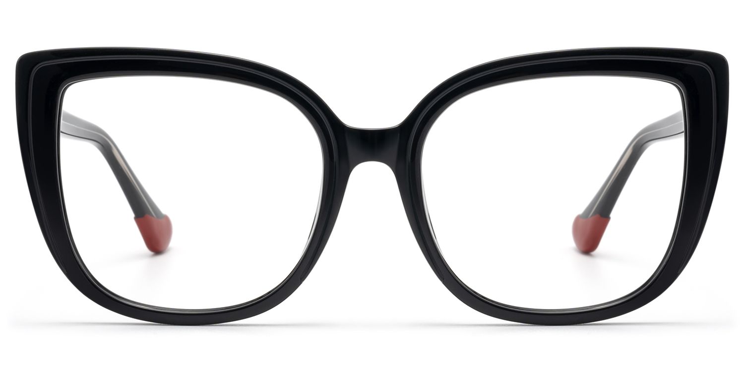 Frame Size of Darena - Cat Eye Black Eyeglasses | Vooglam