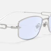 Bladework - Rectangle Silver Sunglasses | Vooglam Design Details