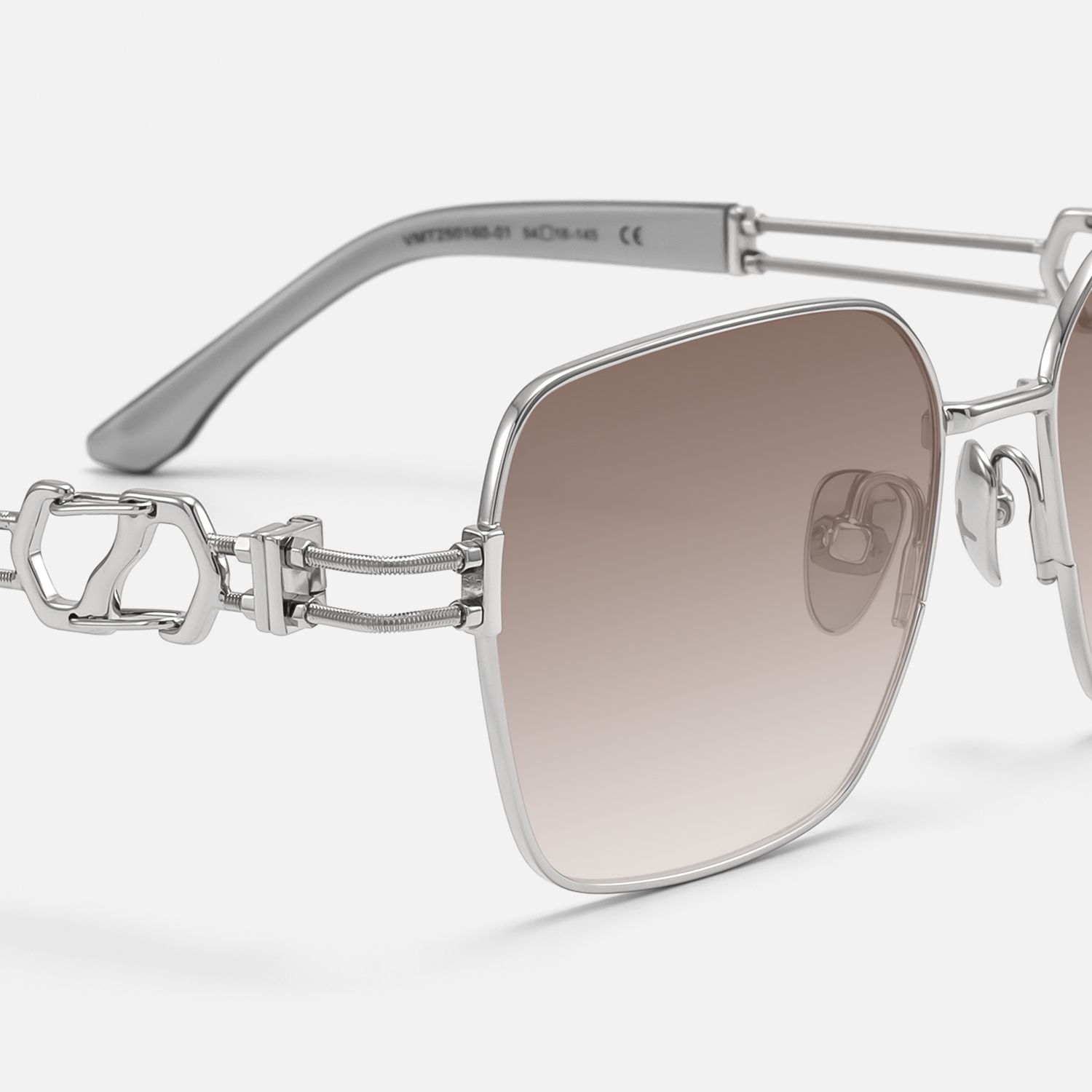 The Architect - Silver Gradient Gray Sunglasses | Vooglam Design Details