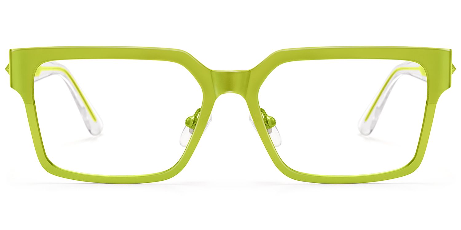 Vector - Matte Green Metal Star Temple Glasses by Vooglam Product Details 1