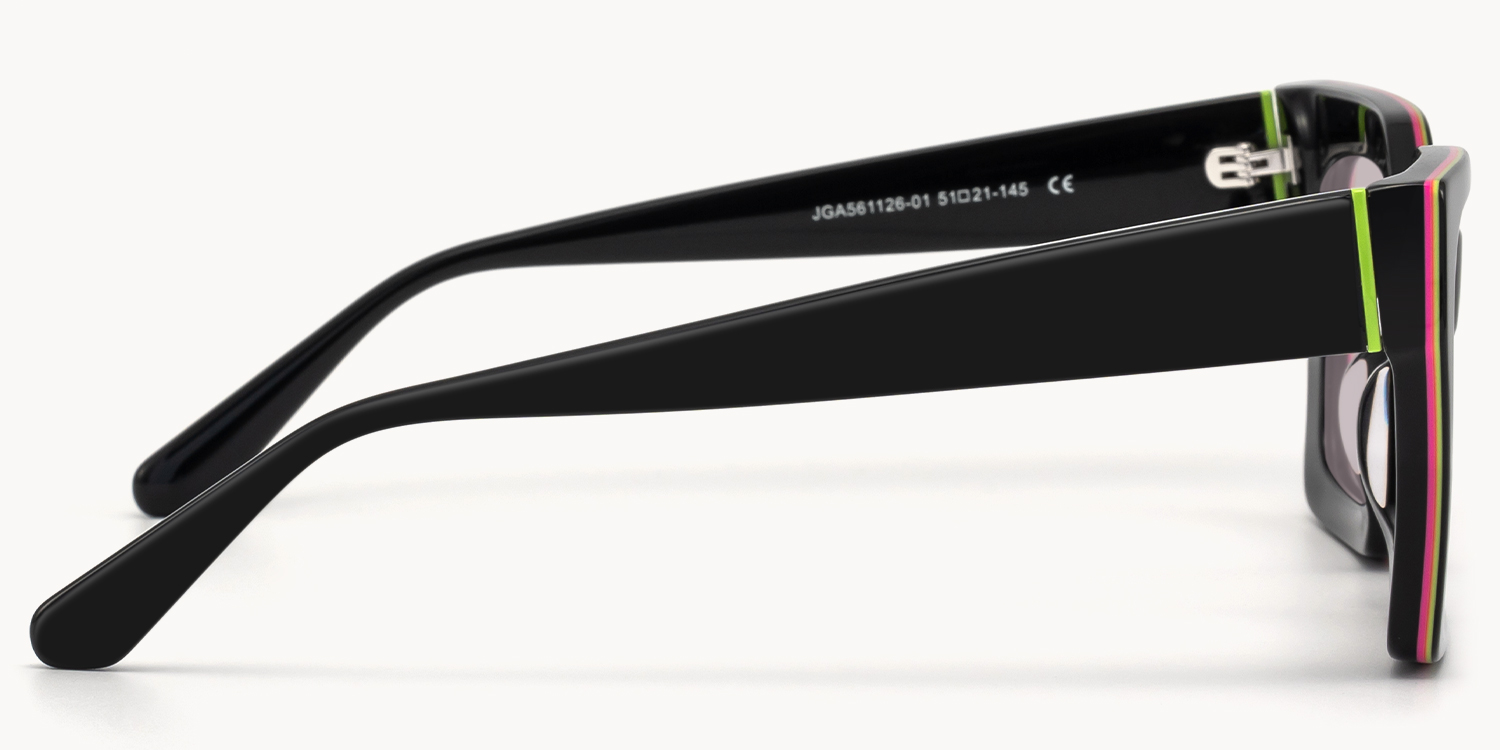 Trance - Square Black Sunglasses - 3