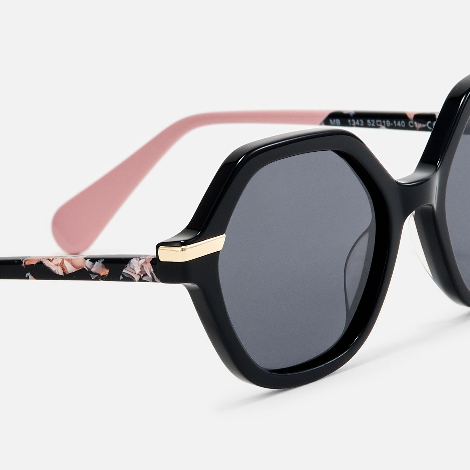 Lux - Geometric Black Sunglasses | Vooglam Design Details
