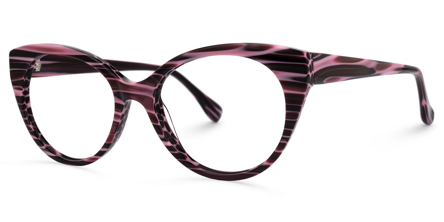 Delara - Cat Eye Purple Eyeglasses | Vooglam Front View