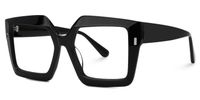 Faustine - Square Black Eyeglasses | Vooglam Front View
