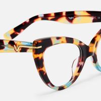 Veromca - Cat Eye Blue/Tortoise Eyeglasses | Vooglam Design Details